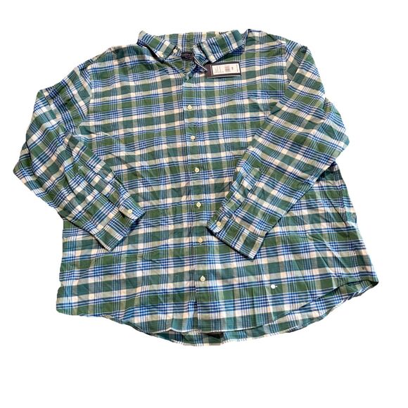 Vineyard Vines Mens 3XB Shirt NWT Plaid Blue Green Twill Long Sleeve Button Up - Picture 1 of 10